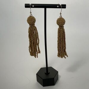 Tan Beaded Earrings